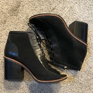 Also peep toe booties